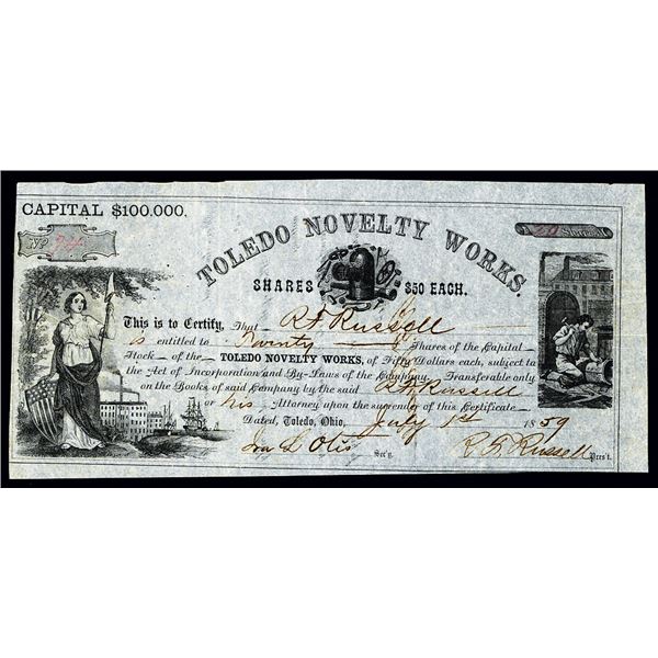 Toledo Novelty Works Issued Stock