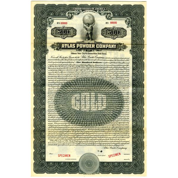 Atlas Powder Co. 1921 Specimen Bond