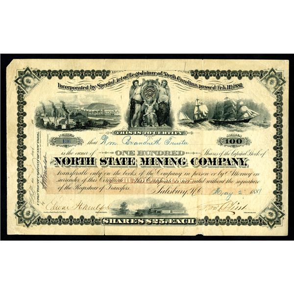 North State Mining Co., 1881 I/U Stock