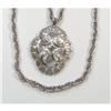 Image 1 : Trifari Silvertone Pendant Double Strand Chain #2072651