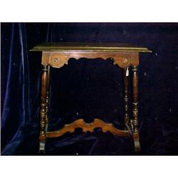 Small Walnut End Table with Carving #2072668