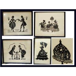 4 Silhouette under glass paper cut out framed #2073249