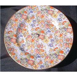 ENGLISH CHINTZ FOOTED 9" CAKE PLATE MIDWINTER  #2073273