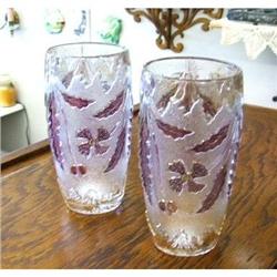 2-1899 DELAWARE ROSE FLASHED TUMBLERS U.S GLASS#2073279