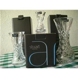 Set of three Stuart Crystal  Glass Vases #2073542