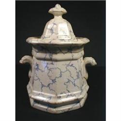 FLOW BLUE GOTHIC SUGAR POT MARBLE #2087927