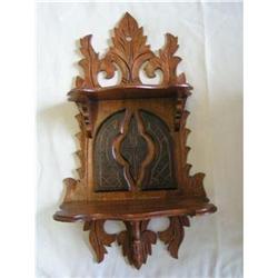 WALNUT SHELF, BEAUTIFUL ORNATE CARVED SHELF #2087929