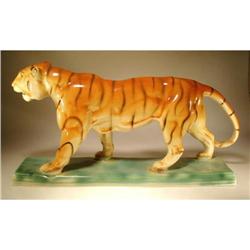 CZECH ART POTTERY D. URBACH TIGER FIGURINE #2087938