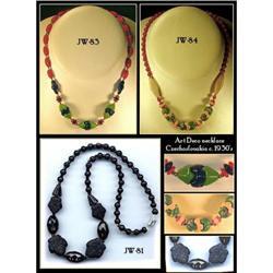 (6) CZECH 1930's VINTAGE ART DECO NECKLACES #2087948