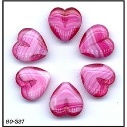 200 OLD CZECH PINK HEART BEADS 16mm #337 #2087962