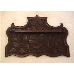 1880s American Folk Art Carved Pipe Rack Birds #2087989