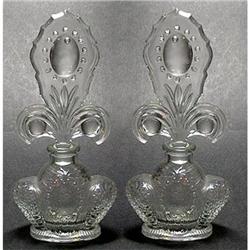 Pair of Crystal Fleur De Lis Perfume Bottles #2087995