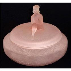 JACKIE Art Deco Satin Glass Dresser Jar #2088028