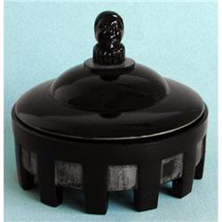 COURT JESTER Black Glass Silver Trim Dresser #2088046