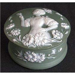 Schafer & Vater Green LADY w BUTTERFIES Jar #2088050