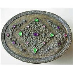 Apollo Glass Jeweled and Brass Jewelry Box #2088083