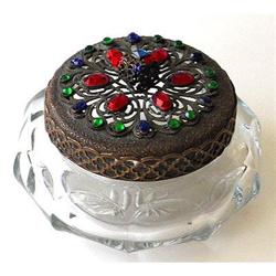 Heisey Powder Jar with Openwork, Jeweled Lid #2088098