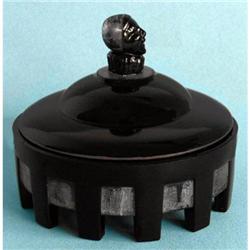 COURT JESTER Black Glass Silver Trim Dresser #2088161