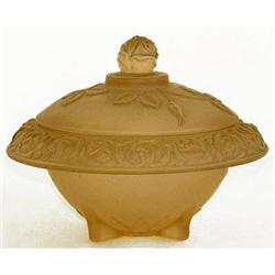 Walther ROSEN Art Deco Amber Glass Powder Jar #2088169