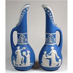 Schafer & Vater Pair of Jasperware Ewers #2088200