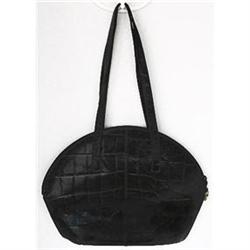 FURLA Black Crocodile Printed Leather Handbag #2088218