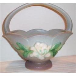 Roseville Gardenia Gray Handled Basket #2088307