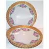 Image 1 : Four Hand Painted Rose Reticulated Plates #2097371