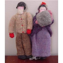 Doll  NEW BRUNSWICK  Cloth  Woolen Old Couple #2097616