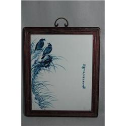 Chinese  Blue  and  White  Porcelain  Plaque  #2107039