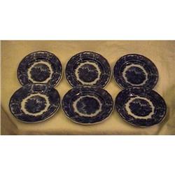 1891 Set of 6 Matching Flow Blue Plate #2107128