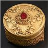 Image 1 : Glass Jeweled and Brass Dresser Jar #2107171