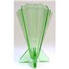 Image 1 : Czech Art Deco Glass Green Rocket Vase #2107218