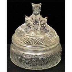 MY PET Clear Depression Glass Powder Jar #2107227