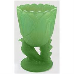 Jadeite Art Deco Glass Bird Figural Vase #2107239