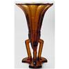 Image 1 : Amber Machine Age Art Deco Glass Rocket Vase #2107296