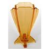 Image 1 : Czech Amber Art Deco Glass Winged Rocket Vase #2107300
