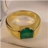 Image 1 : Heavy 18ct Gold Ring set with Emerald. #2107346