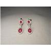 Image 1 : Estate 14K WG Gold Ruby Diamond Drop Earrings #2107599