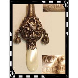 Sterling 1901 Baby Rattle whistle chatelaine #2107660