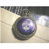 Image 1 : Antique Blue Enamel Full Hunter Pocket Watch #2107723