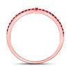 Image 4 : Ruby Cross Stackable Band Ring 1/6 Cttw 10kt Rose Gold