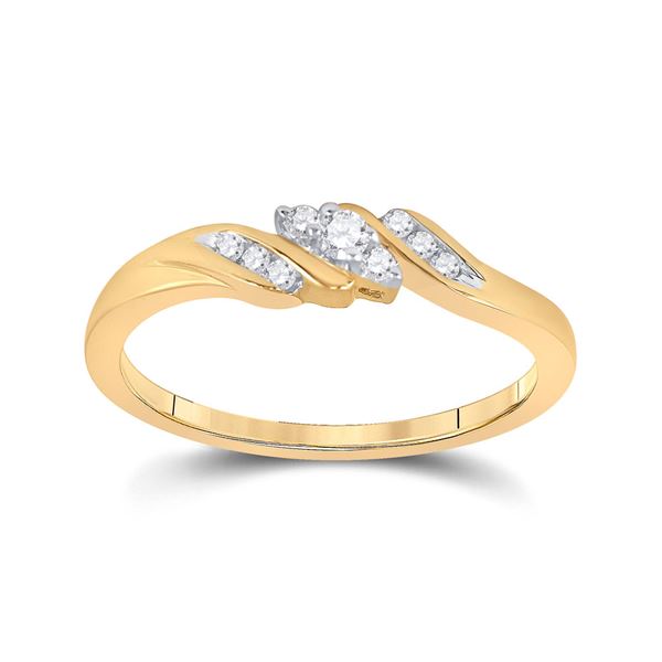 Diamond 3-stone Promise Ring 1/10 Cttw 10kt Yellow Gold