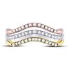 Image 2 : Diamond Triple Row Band Ring 1/4 Cttw 10kt Tri-Tone Gold