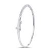 Image 4 : Diamond Stackable Bangle Bracelet 3/8 Cttw 10kt White Gold