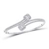 Image 1 : Baguette Diamond Bangle Bracelet 1-1/3 Cttw 14kt White Gold