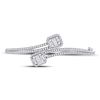 Image 2 : Baguette Diamond Bangle Bracelet 1-1/3 Cttw 14kt White Gold