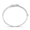 Image 3 : Baguette Diamond Bangle Bracelet 1-1/3 Cttw 14kt White Gold