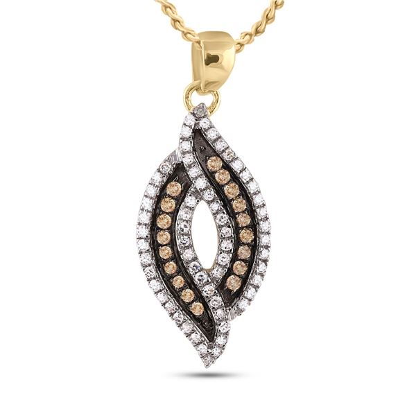 Brown Diamond Fashion Pendant 1/3 Cttw 10kt Yellow Gold