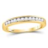 Image 1 : Channel-set Diamond Single Row Wedding Band 1/4 Cttw 14kt Yellow Gold