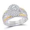 Image 1 : Diamond Bridal Wedding Ring Band Set 1-1/5 Cttw 14kt Two-tone Gold
